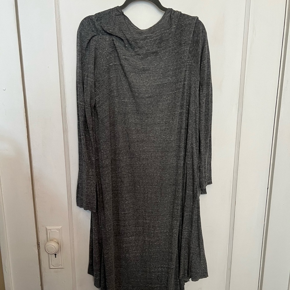 Free People heathered grey waffle tunic cardigan in L - Picture 5 of 6